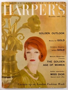 Maggi Eckardt JANE FONDA Gold HARPERS BAZAAR November 1960 Dior HULANICKI Avedon - Picture 1 of 21