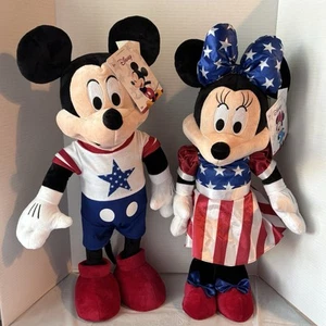 Disney Patriotic Greeter 4th Of July America Mickey & Minnie Mouse 24” Plush Set - Picture 1 of 18