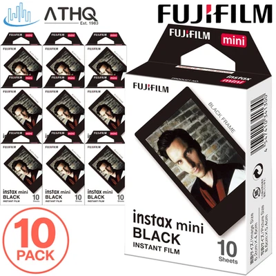 PACK OF 10 Fujifilm Instax Mini Instant Film - Black Border, 10 Exposures NEW - Image 1 of 4