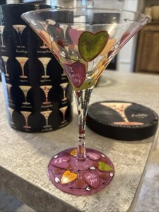 Lolita Martini Glass Love My Martini Valentines Hearts Martini Glass G37 - Picture 1 of 6