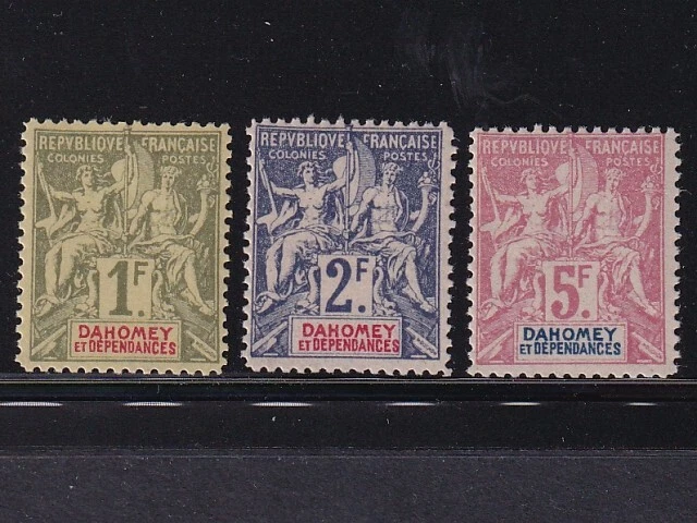 French Dahomey 1901 YV 15-17  MNH VF / CAT VALUE $330+++ - Image 1 of 1