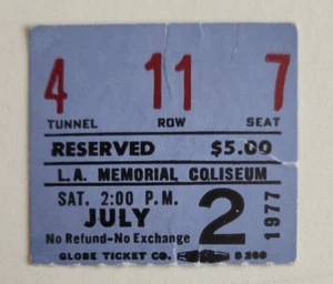 1977 LA Aztecs v NY Cosmos Pele Ticket stub 7/2/1977 LA Coliseum George Best HOF - Picture 1 of 2