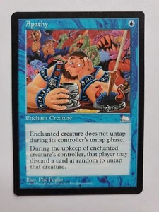 MTG Magic The Gathering Card Apathy Enchant Creature Blue Weatherlight 1997 - Picture 1 of 2