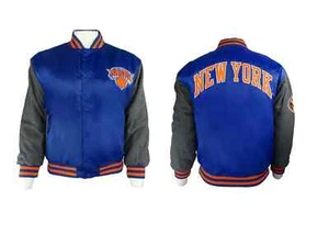 New York Knicks Majestic Men's Snap-Up Jacket - Picture 1 of 4