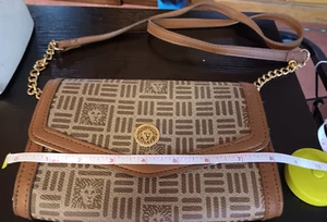 Vintage Anne Klein Chain Strap Crossbody Handbag Purse, logo AWESOME! RARE - Picture 1 of 5