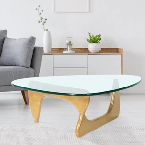 19MM Modern Coffee Table Natural Color Solid Wood Triangle Living Room Furniture - Picture 1 of 10