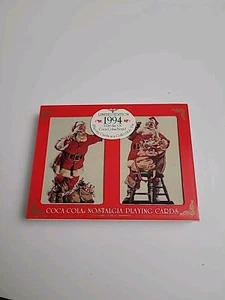 COCA COLA SANTA CLAUS DOUBLE DECK PLAYING CARDS IN TIN BOX 1994 LIMITED EDITION - Picture 1 of 4