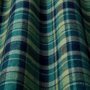 Ocean Highland Wool Blend Tartan Check Upholstery Grade Curtain Cushion Fabric