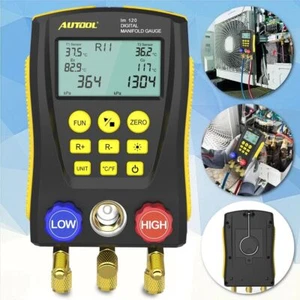 Digital Klimaanlage Monteurhilfe 2 Wege Manometer HLKK Vakuum Messgerät R134 R32 - Bild 1 von 18