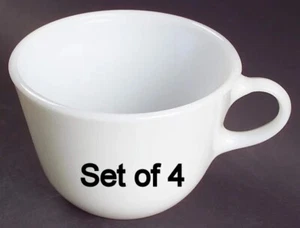 Set of 4 Vintage Pyrex Opal White Milk Glass Coffee Cup Mugs - Picture 1 of 1