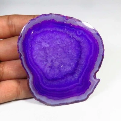 Purple Slice Geode Smooth Cabs 70x64 mm Natural Slice Agate Gems 297 Cts BS-948 - Image 1 of 4
