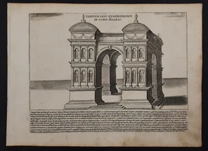Lauro 1637:Templum Iani Quadrifronti in Foro Boario - Picture 1 of 5