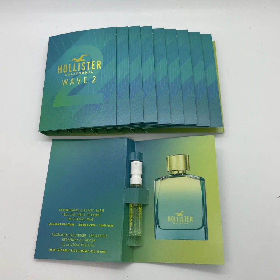 Hollister California Wave 2 spray 10x 0,06 OZ muestra frascos de viaje para él Foto 1 de 4