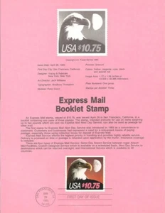 #8525 $10.75 Estampilla de folleto por correo Eagle Express - Scott #2122 página de recuerdos de USPS - Imagen 1 de 1