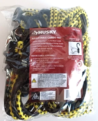 Red de carga elástica elástica elástica para cama de camión malla elástica ganchos de nailon atar.  9’ x 10’ Foto 1 de 4