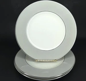 C1960s LOTE 3 Syracuse Debutante Gris Platino 8" Juego de Repuesto de Plato de Ensalada - Imagen 1 de 6
