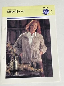 Ribbed Jacket Women's Knitting Pattern - Picture 1 of 5