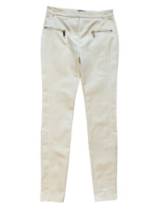 Marciano Los Angeles Cream Pants Sz XS Exposed Gold Accent Zippers Cotton Blend - Picture 1 of 12