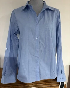 Hasting & Smith Women’s Blue Button Up Shirt Petite Size L - Picture 1 of 5