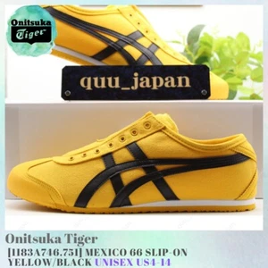 Onitsuka Tiger MEXICO 66 SLIP-ON YELLOW BLACK 1183A746-751 Unisex 4-14 NEW - Picture 1 of 17