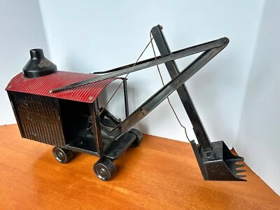 Antigua pala de vapor Steelcraft "Marion" de preguerra de los años 20 cubo cucharada de acero al carbón Foto 1 de 4