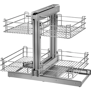 VEVOR 15,7 pouces organisateur d'angle aveugle fermeture douce chrome 4 étagères armoire coulissante - Photo 1 sur 12