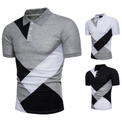 Fashion Men Slim Fit POL Shirts Short Sleeve Casual Plain T-shirt Tees Tops - Image 1 of 4