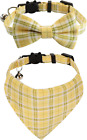Upgraded Breakaway Cat Collar with Bow Tie and Bell, Cat Collars with Bandana, 2