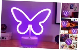 Butterfly Neon Sign, Led Lights Purple Room Decor for Girls Bedroom, - Picture 1 of 7