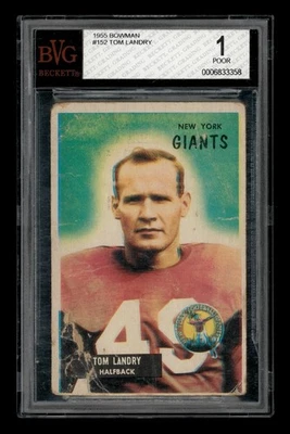 1955 Bowman Set-Break #152 Tom Landry BVG 1 POOR - Image 1 of 3