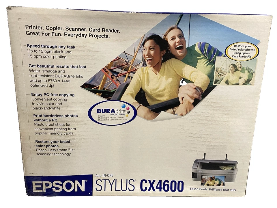 Epson Stylus CX4600 All-in-One Color Inkjet Printer Print Copy Scan Card Reader - Image 1 of 4