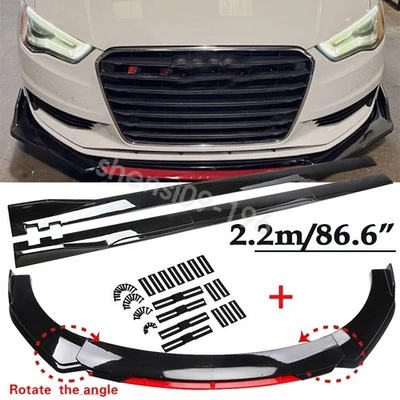 For Audi Q3 Q5 Q7 Glossy Front Bumper Lip Spoiler Splitter Body Kit Side Skirts Foto 1 de 4