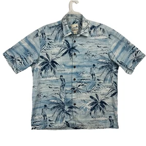 Kahala Herren XL blau Surfer Hawaiihemd 100% Baumwolle - Palmen Luau Surfen - Bild 1 von 13