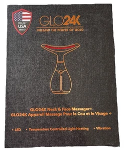 GLO24k Gold Neck And Face Massager-LED, Thermal & Vibration + Hydra Gel - Picture 1 of 5