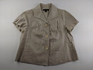 NEU Lafayette 148 Gr. 10 dull gold Jacke Oberteil Kurzarm gefüttert Leinenmischung I2 - Bild 1 von 8