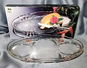 Vintage Mikasa French Bouquet 15" Hostess Platter Crystal Stunning Serving Tray - Picture 1 of 6
