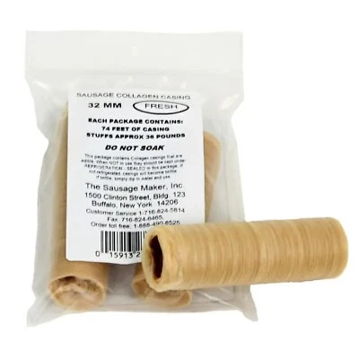 THE SAUSAGE MAKER TSM® Fresh Collagen Casing For Sausage Making Beef Collagen Stick 22mm to 32mm