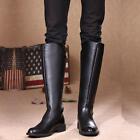 Men's Military Riding Cowboy Pull on Knee High Equestrian Boots Round Toe Shoes