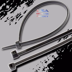 100 pcs 8" High Quality Black Nylon Cable Zip Ties TY 50lbs 200mm Wire Wrap UL - Picture 1 of 2