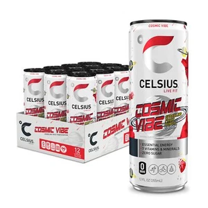 CELSIUS Cosmic Vibe Energy Drink 12 Pack 12 Fl Oz Sugar Free Vegan Caffeine - Picture 1 of 5