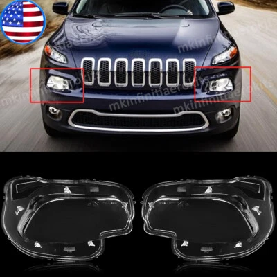 For 2014-2018 Jeep Cherokee LH+ RH Side Headlight Headlamp Clear Lens Cover Foto 1 de 4