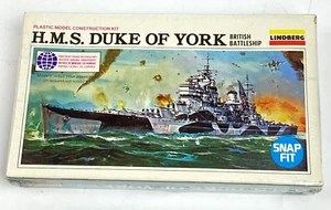 Lindberg H.M.S. Duke of York British Battleship 842 Model Kit USA 1977 Sealed - Picture 1 of 11