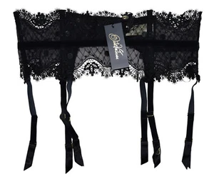 Dita von Tesse XL/12 Vedette Lace Lingerie Women's Suspenders NWT Black - Picture 1 of 2