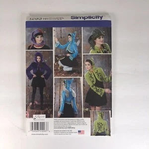 Simplicity 1293 Sewing Pattern Costume Misses Hooded Jackets Hat Size 6-12 Uncut - Picture 1 of 2