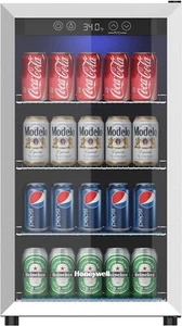 new Beverage Refrigerator and Cooler, 115 Can Mini Fridge with Glass Door - Picture 1 of 7