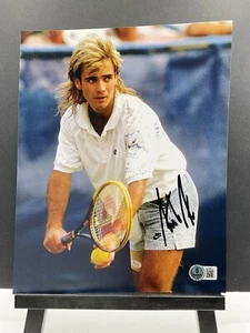 Andre Agassi foto firmata BAS Olimpiadi Grande Slam Tennis autografata Ribelle Nike - Foto 1 di 3