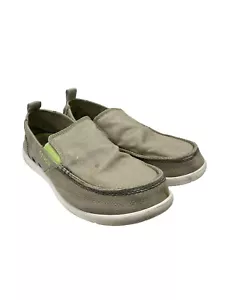 Crocs Men's Walu 11270 Canvas Slip-on Comfort Loafers Beige Shoes Size 9 EUC - Picture 1 of 10