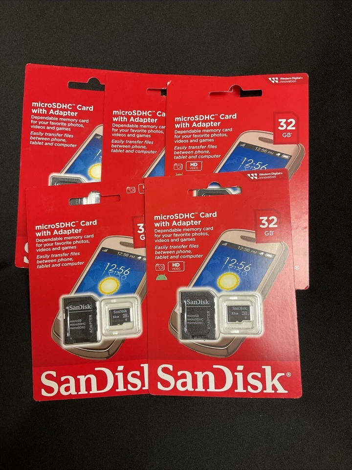 5 SanDisk SD 32GB Class 4 - MicroSDHC Card - SDSDQ-032G-A46AC - Image 1 of 1