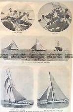 Antique Print 26-647 Yachting in Port Phillip c.1909 Yachting