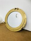 20" Nautical Antique Plated Canal Boat Porthole-Window Ship Round Mirror Wall